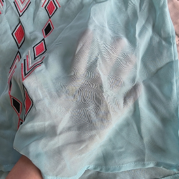 NWT Cruel Women's Sheer Aztec Western Shirt Size M - Picture 7 of 8